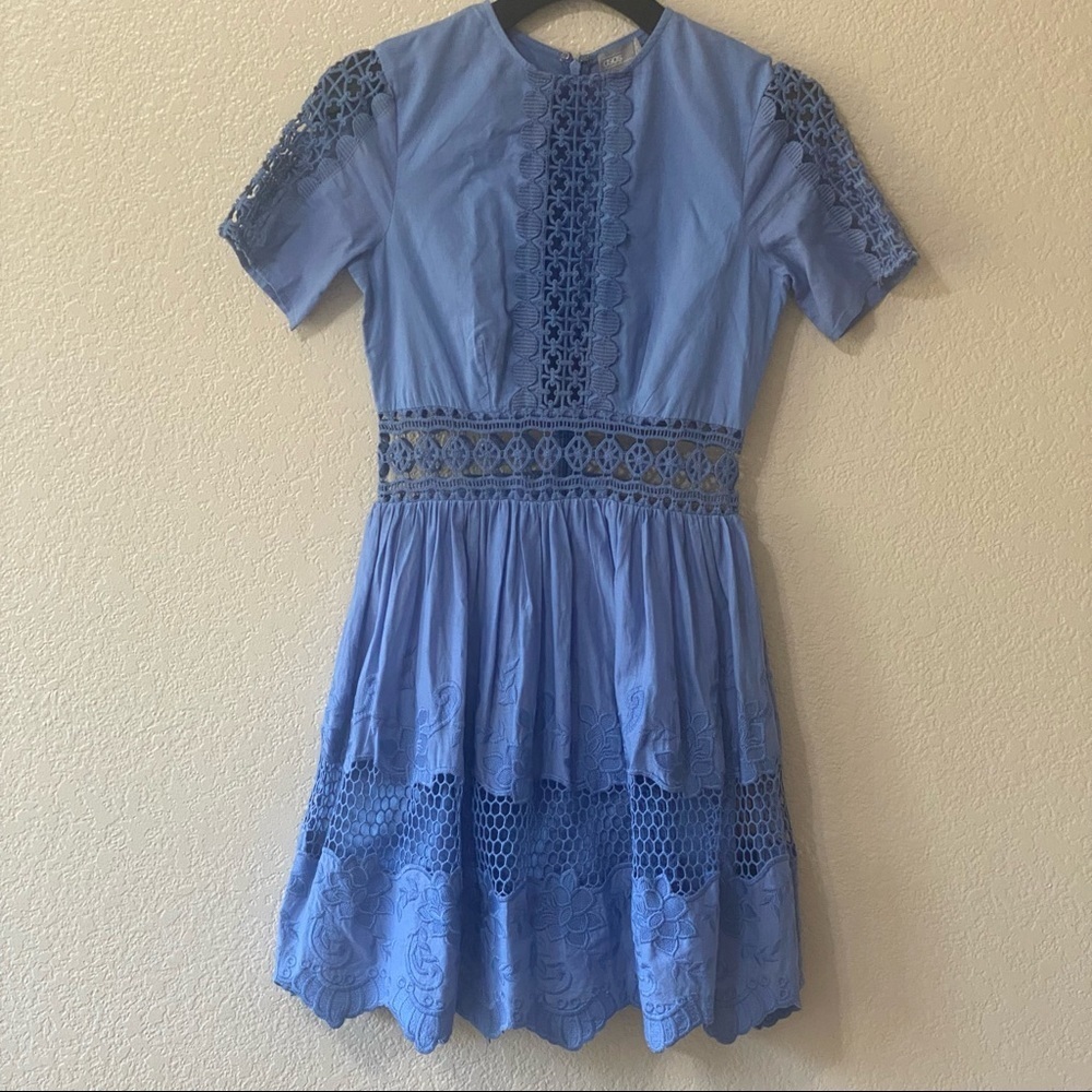 Asos Periwinkle Crochet Lace Mini Dress